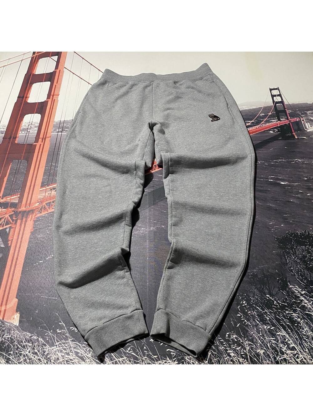 Octobers Very Own Sweatpants Mens Medium Gray Heather Fleece Joggers OVO Owl